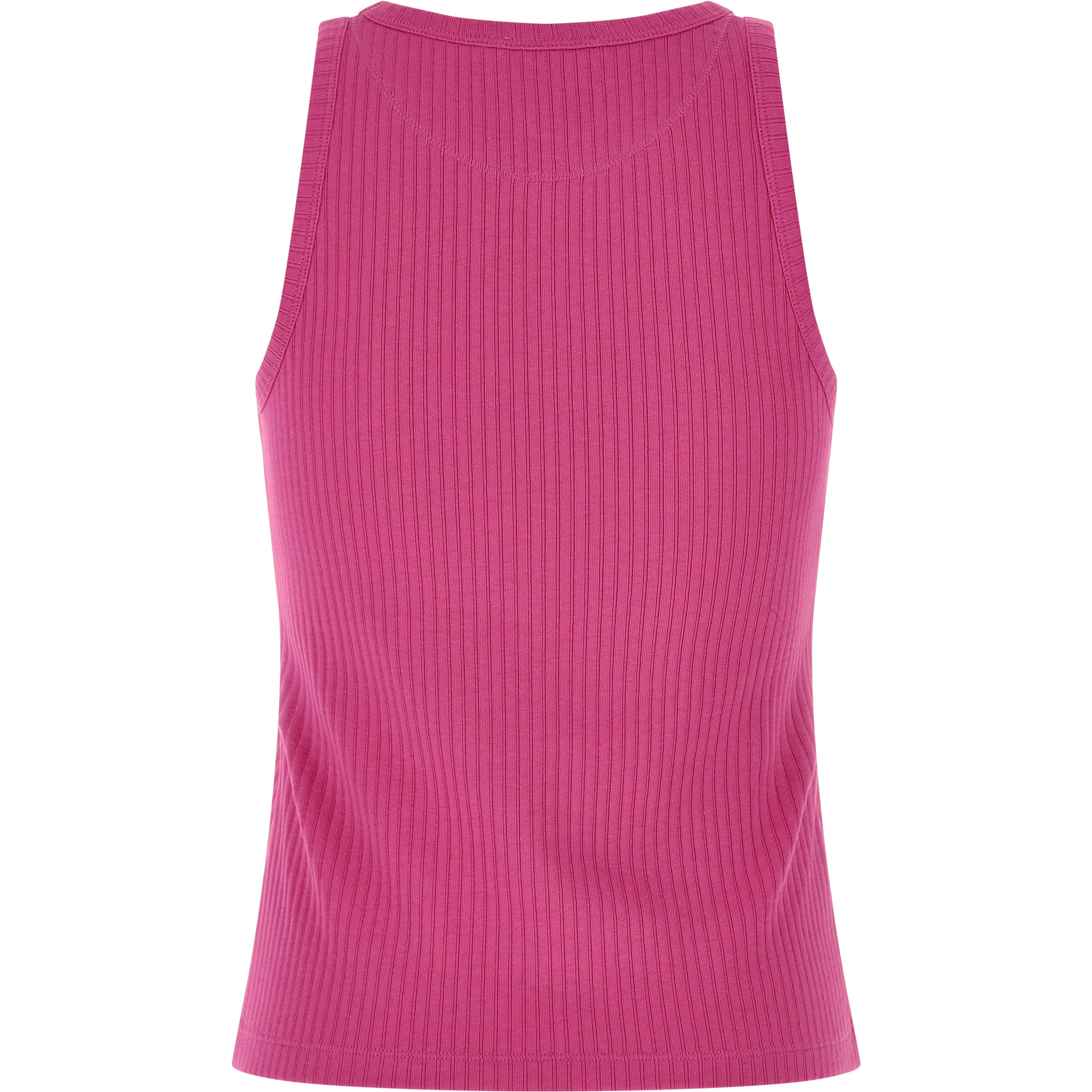 Fuchsia Cotton Sleeveles T-Shirt