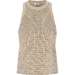 Beige Cotton Tank Tops