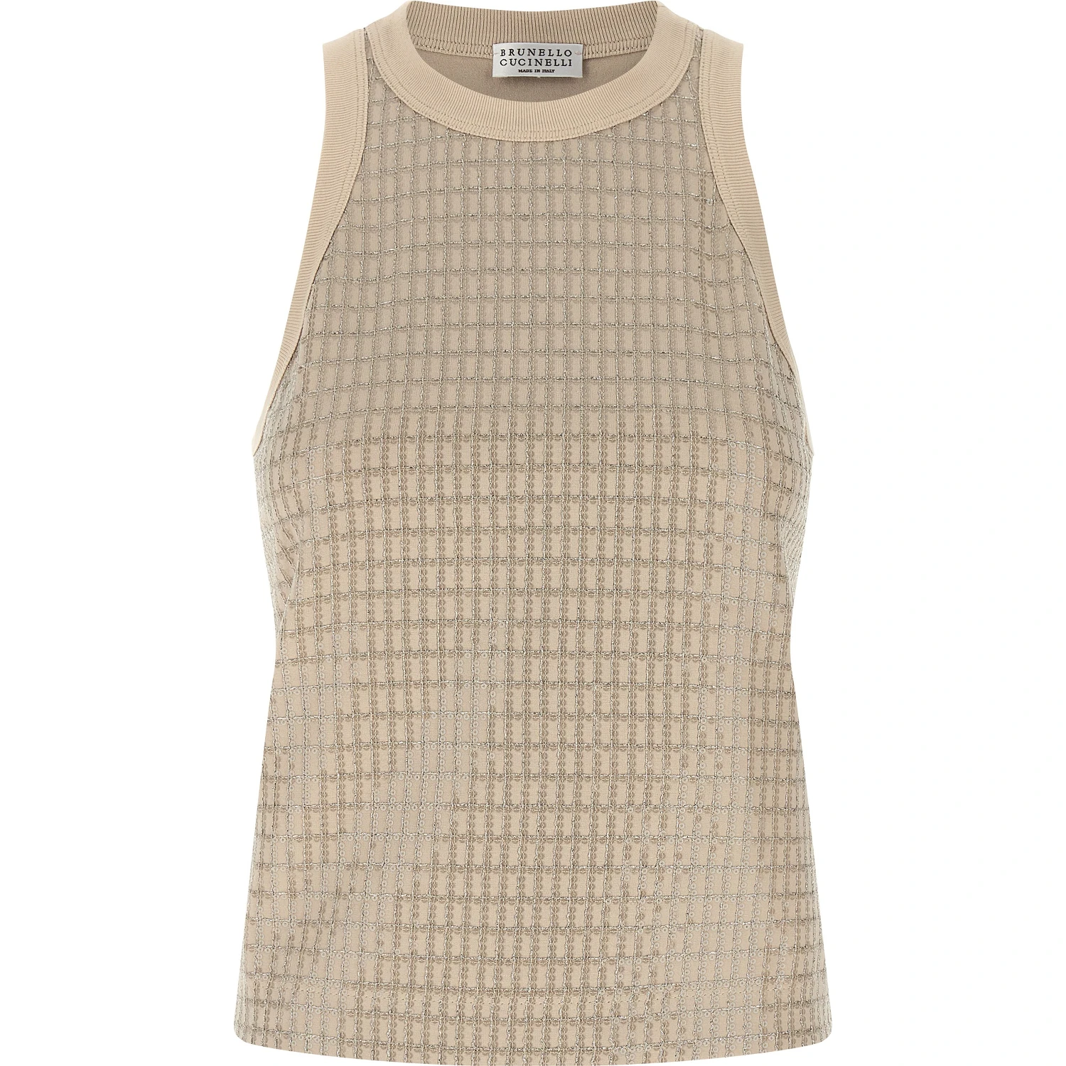 Beige Cotton Tank Tops