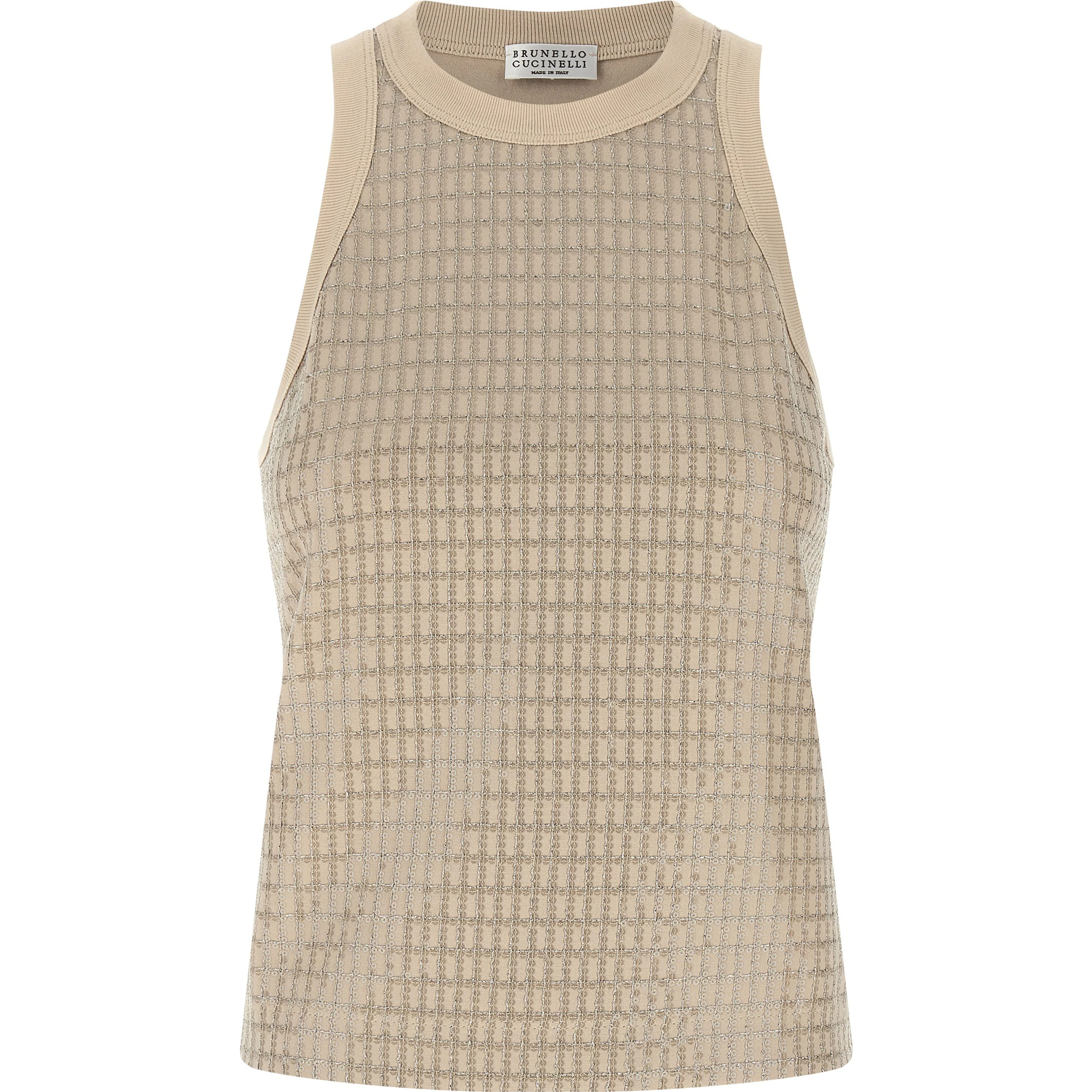 Beige Cotton Tank Tops