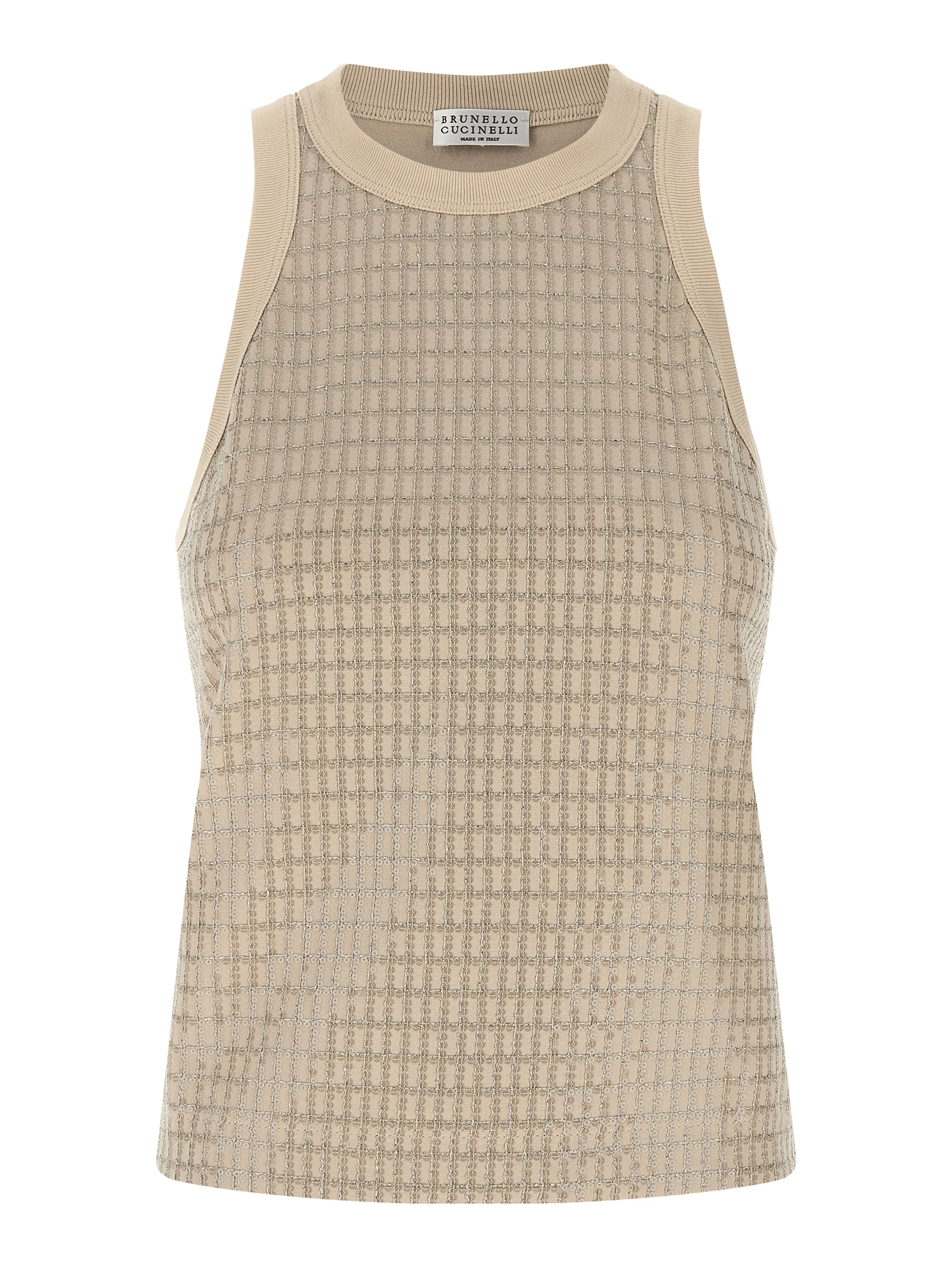 Beige Cotton Tank Tops
