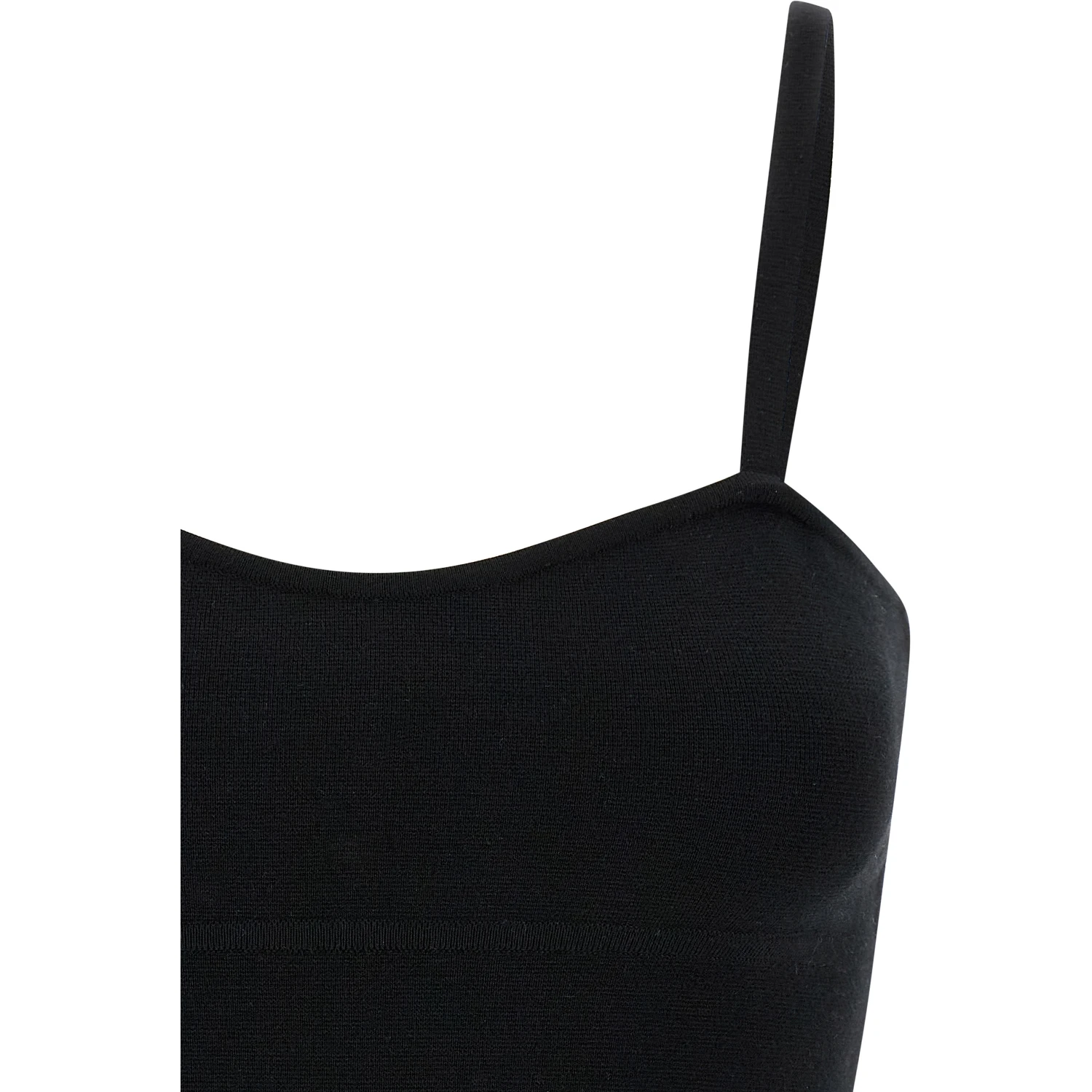 Black Virgin Wool Tank Tops