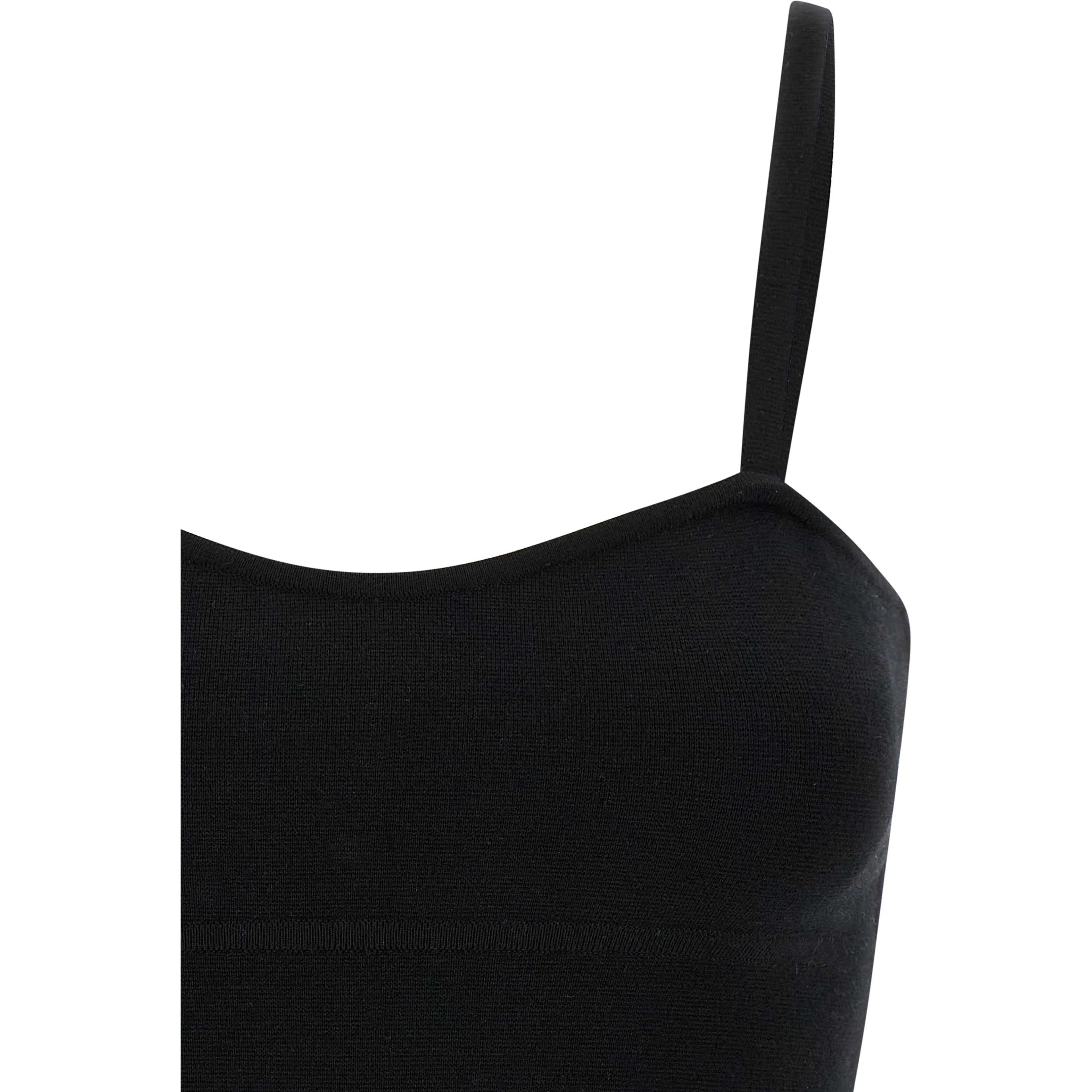 Black Virgin Wool Tank Tops