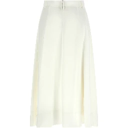 White Viscose Midi Skirt