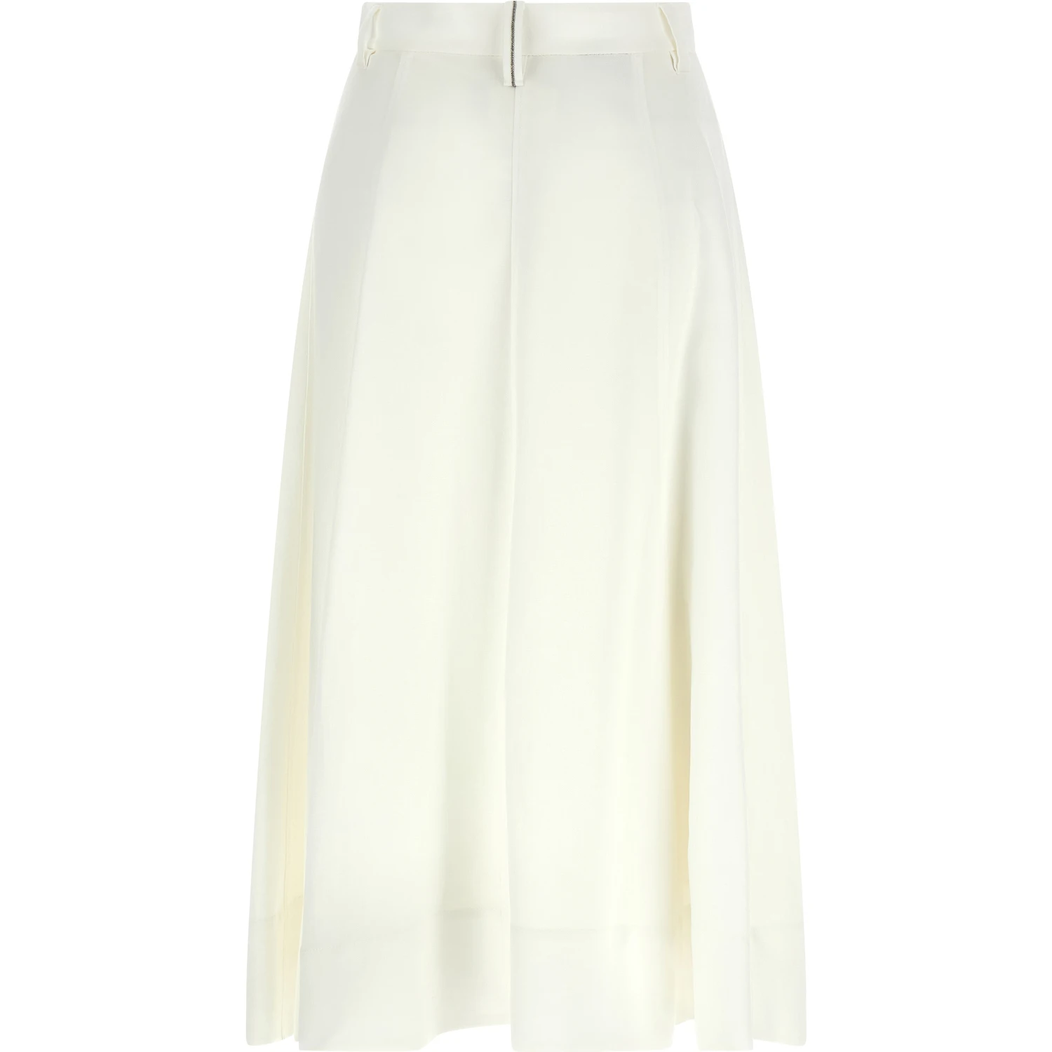 White Viscose Midi Skirt