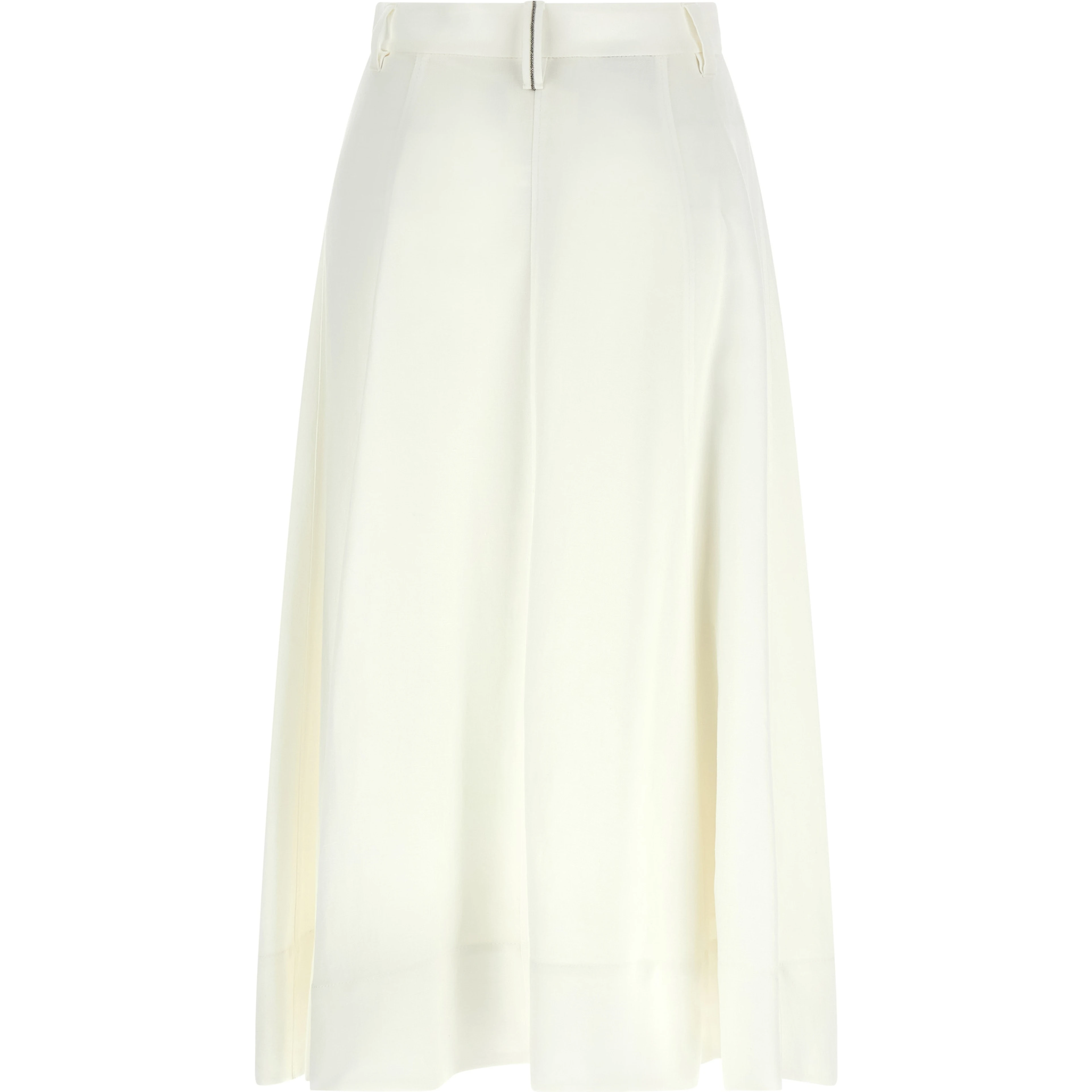 White Viscose Midi Skirt