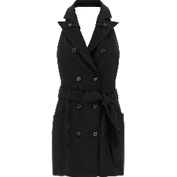 Black Viscose Short Dress
