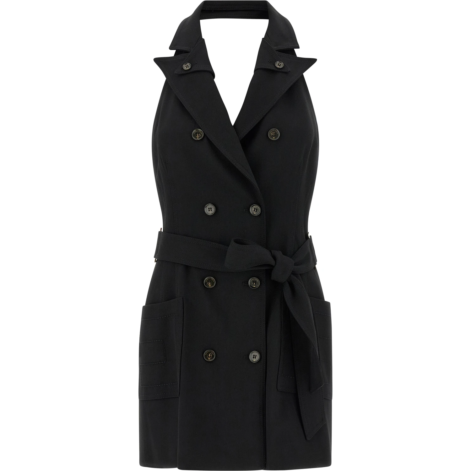 Black Viscose Short Dress