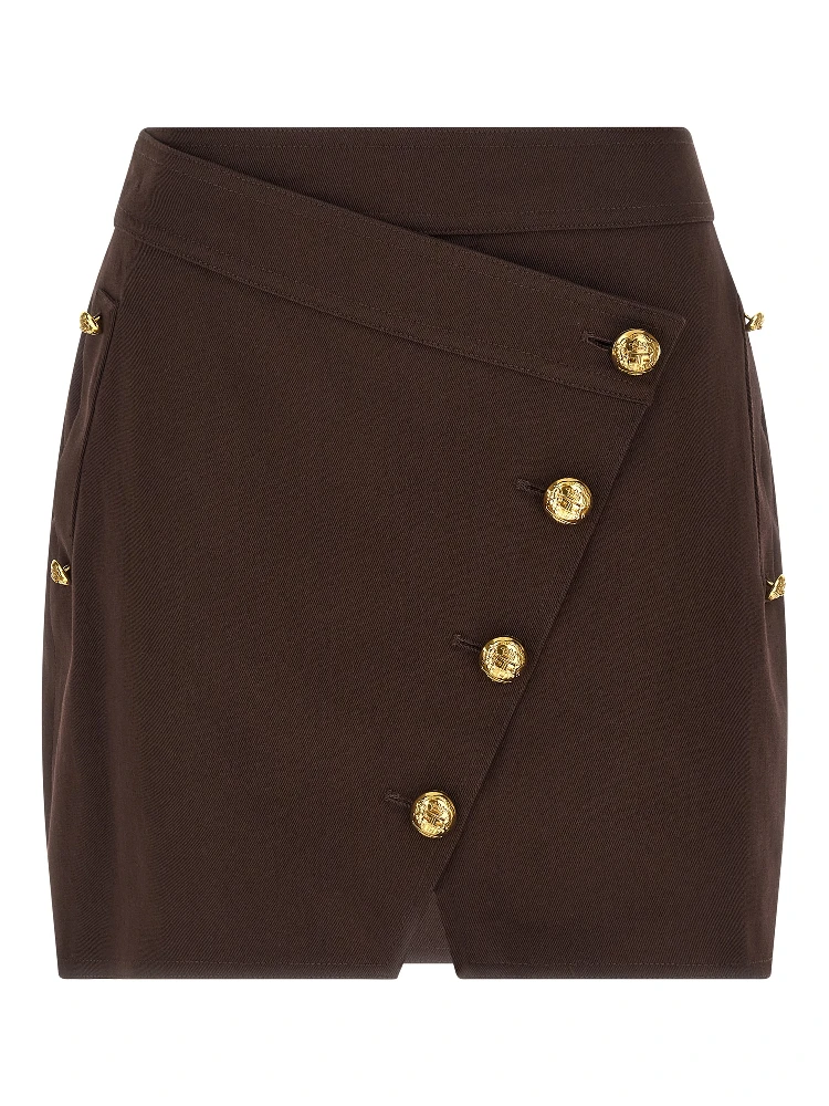 Brown Cotton Long Skirt