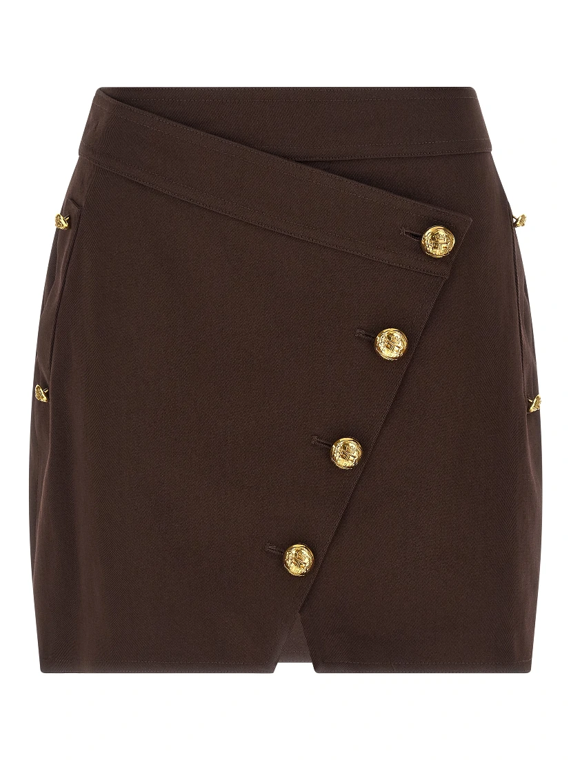 Brown Cotton Long Skirt
