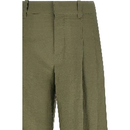 Bicolor Cotton Casual Pants