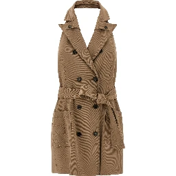 Beige Viscose Short Dress