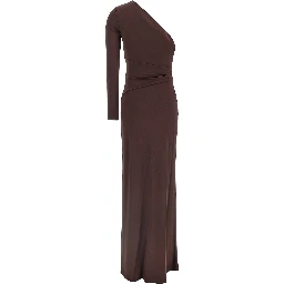 Brown Viscose Long Dress