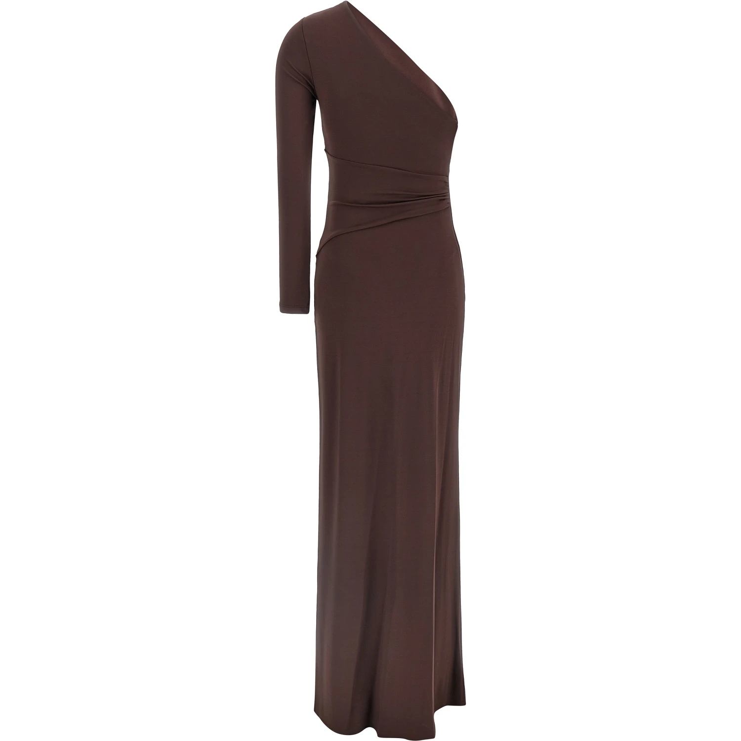 Brown Viscose Long Dress