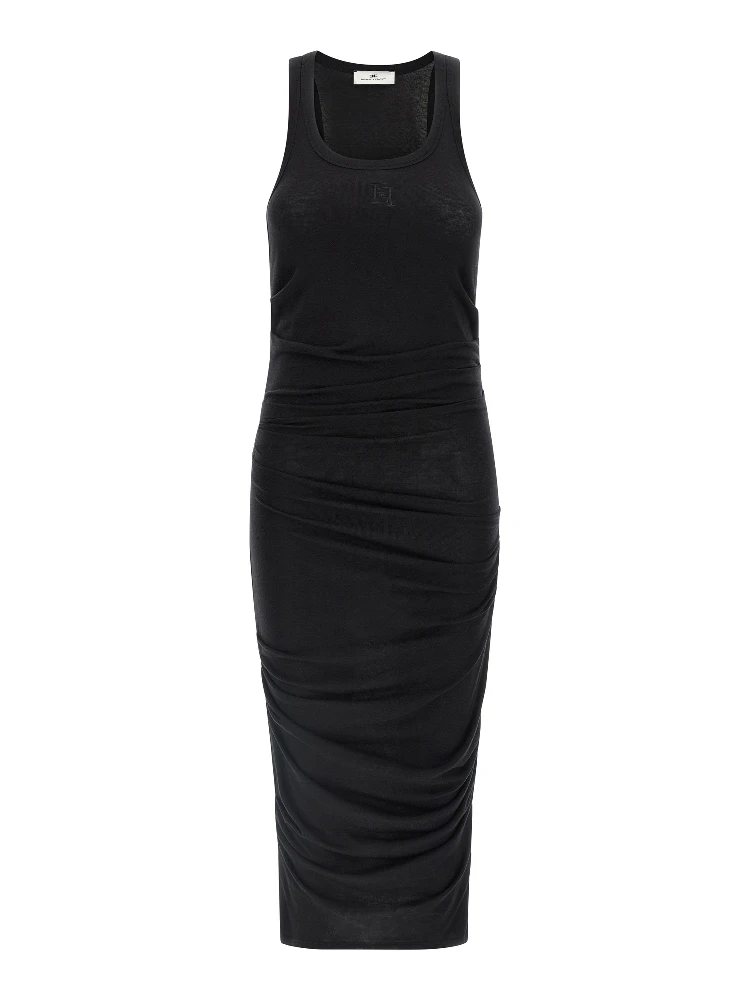Black Lycra Midi Dress