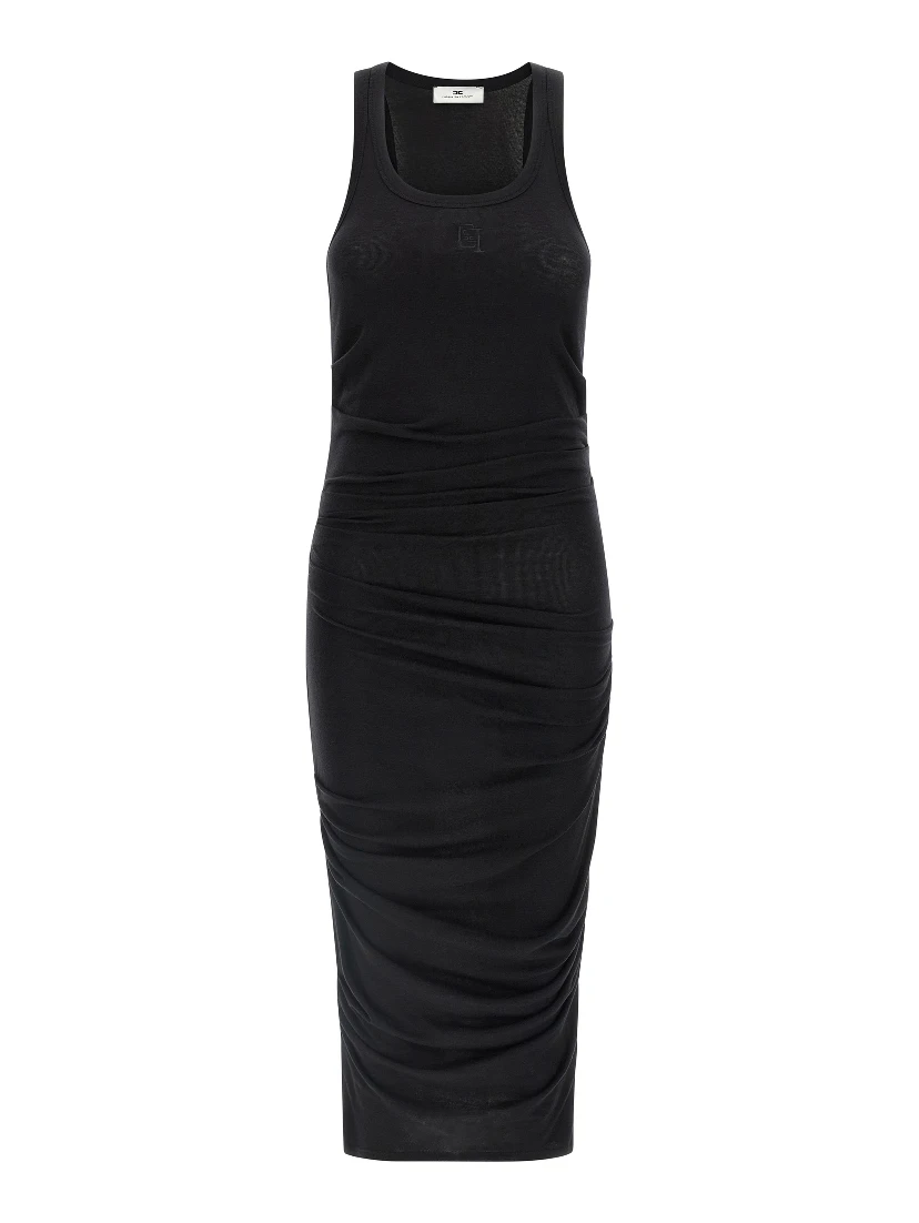 Black Lycra Midi Dress