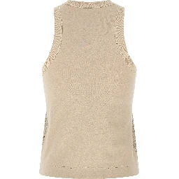 Beige Cotton Tank Tops