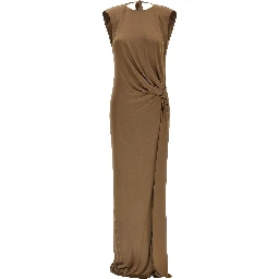 Beige Viscose Long Dress