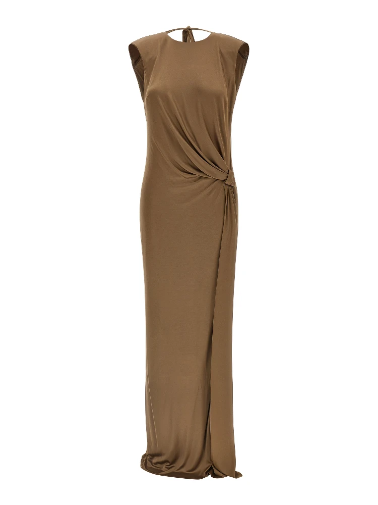 Beige Viscose Long Dress