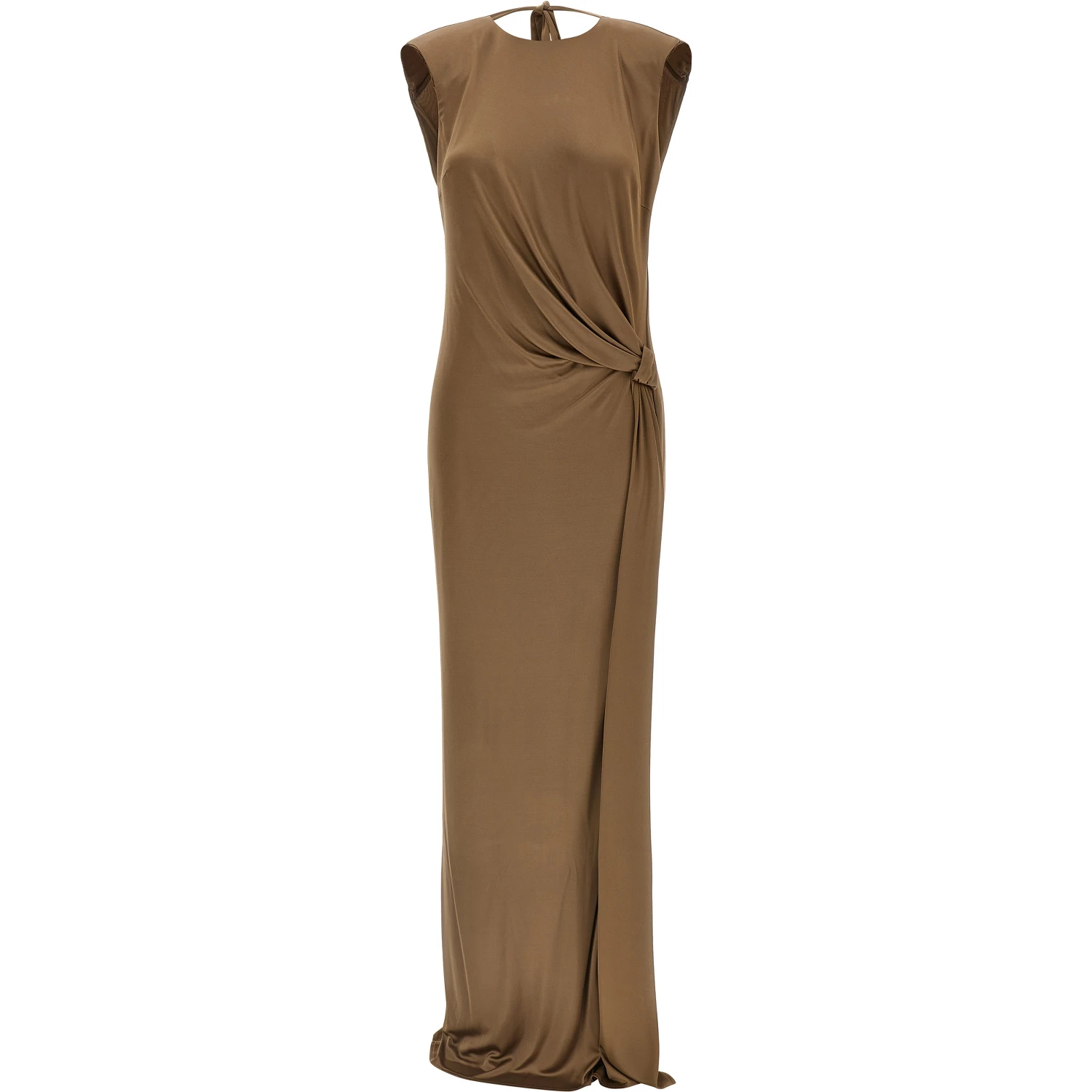 Beige Viscose Long Dress