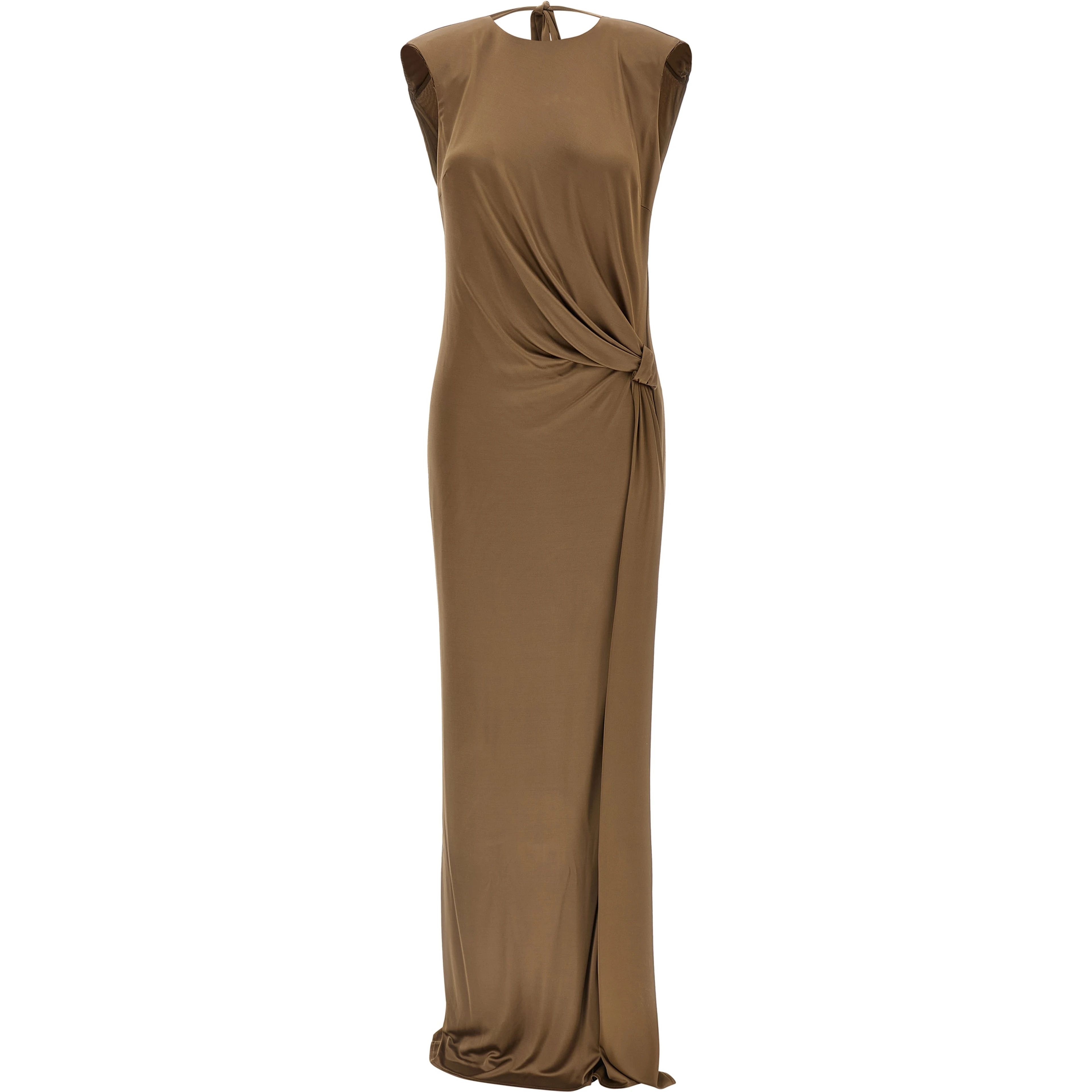 Beige Viscose Long Dress