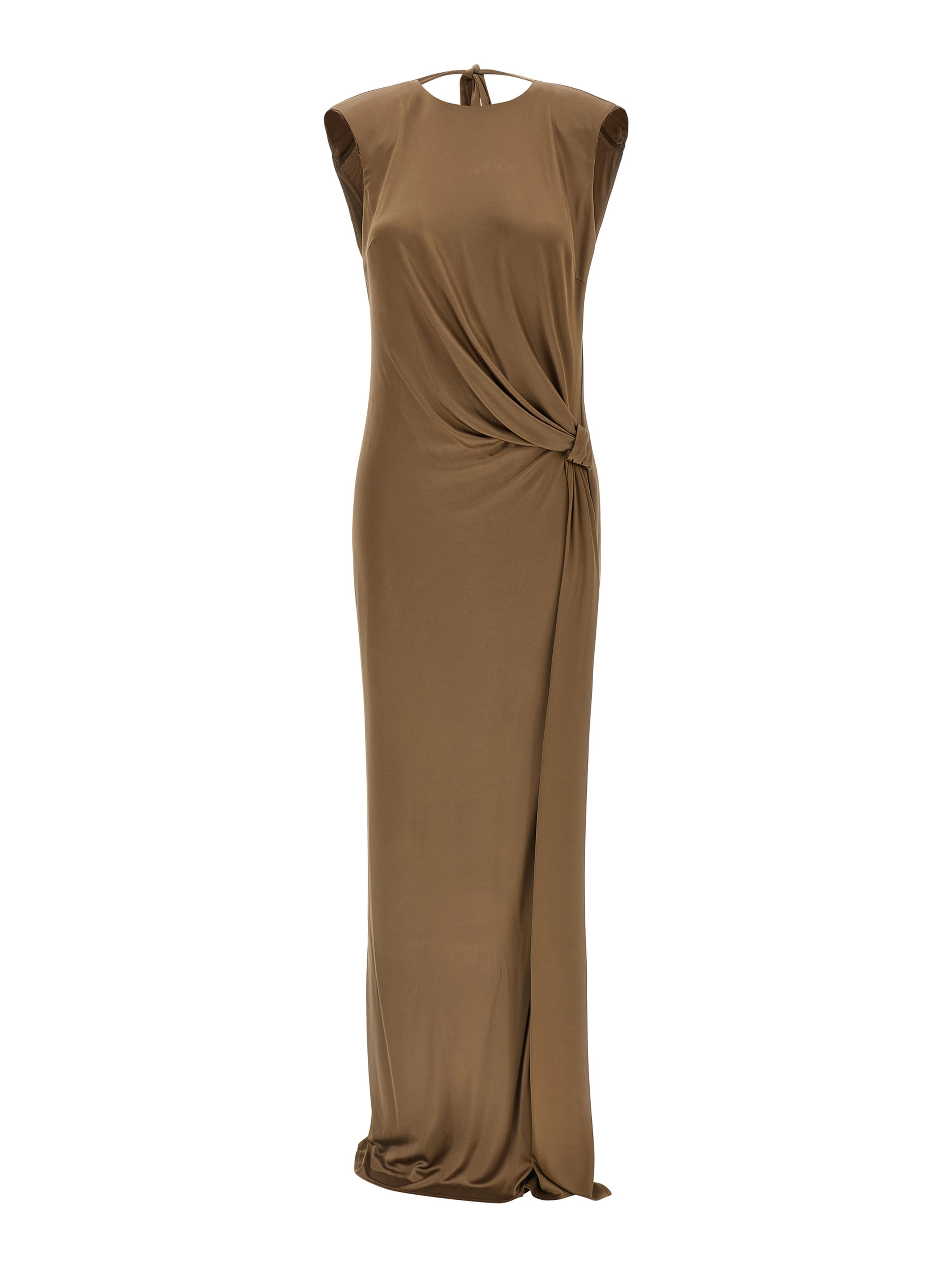 Beige Viscose Long Dress