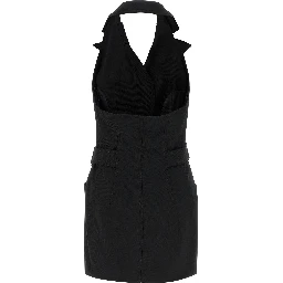 Black Viscose Short Dress
