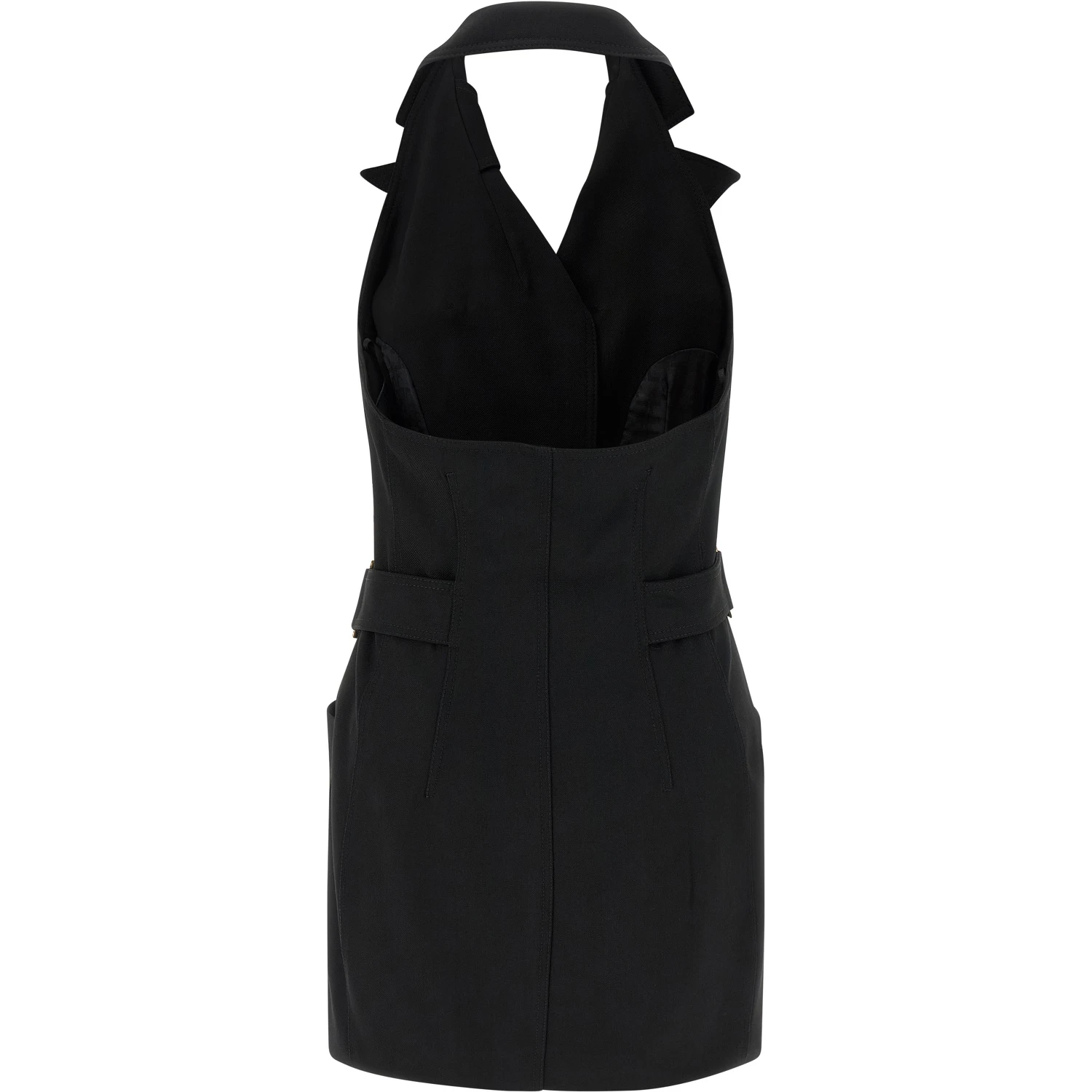 Black Viscose Short Dress