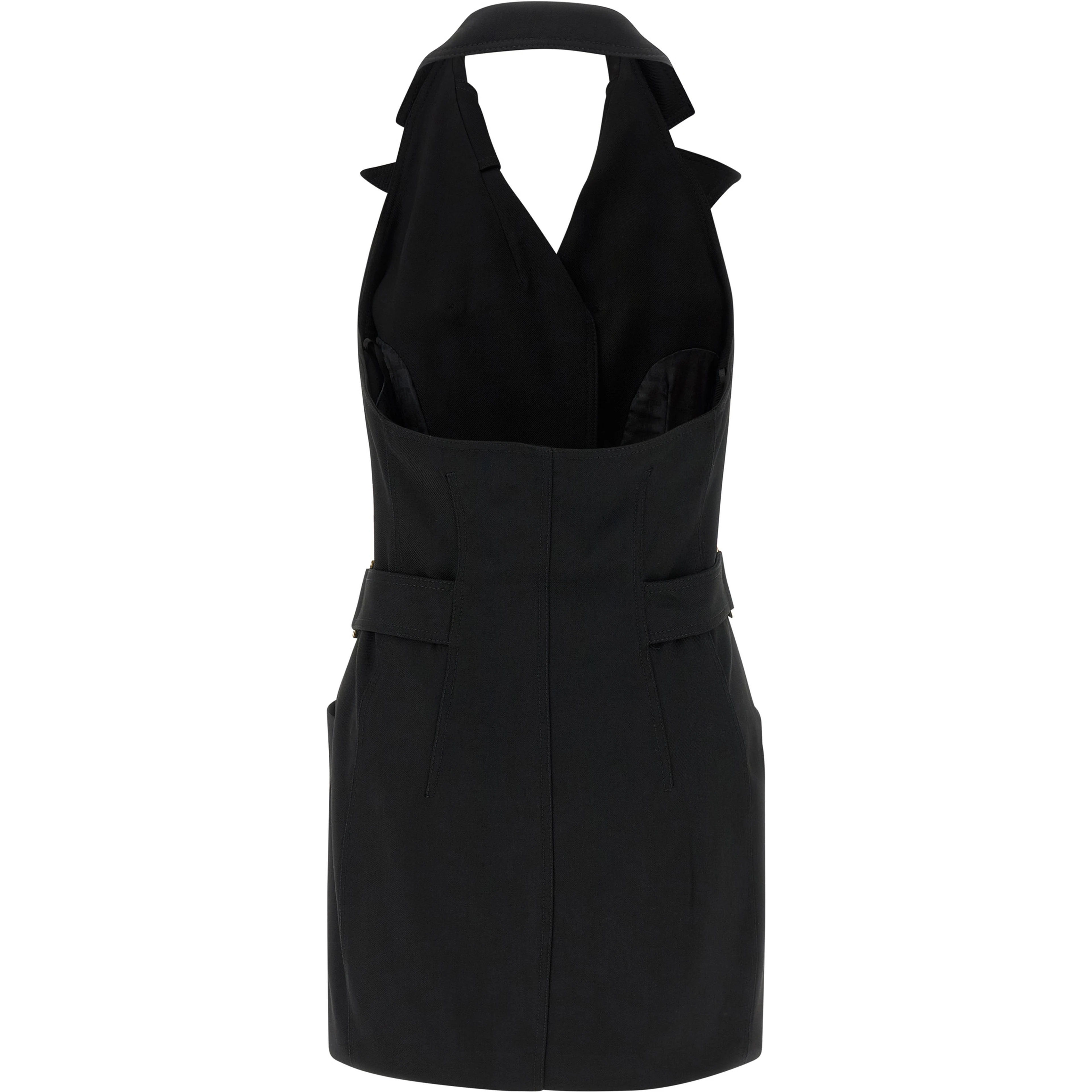 Black Viscose Short Dress