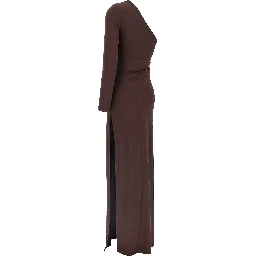 Brown Viscose Long Dress