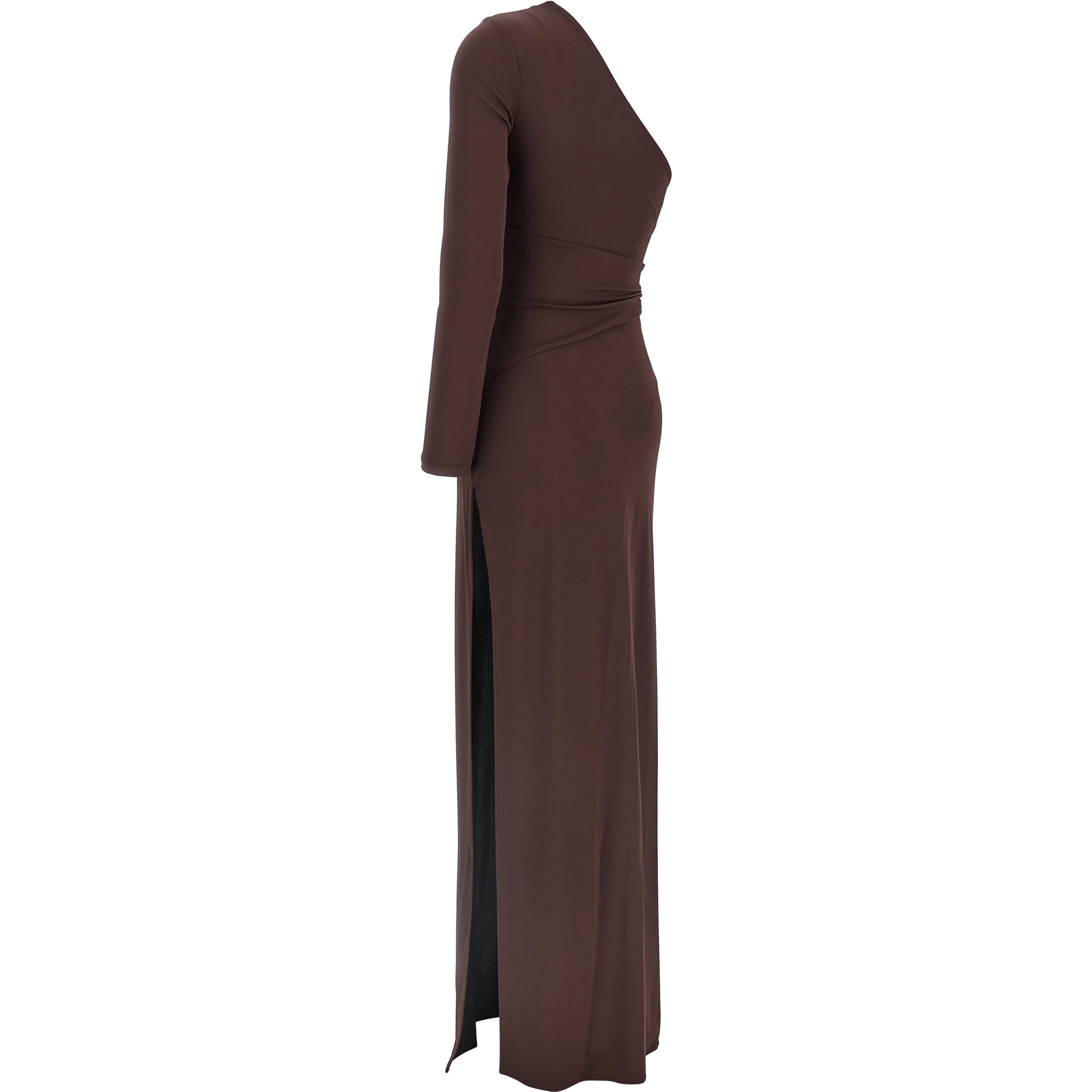 Brown Viscose Long Dress