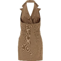 Beige Viscose Short Dress