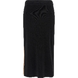 Black Viscose Midi Skirt