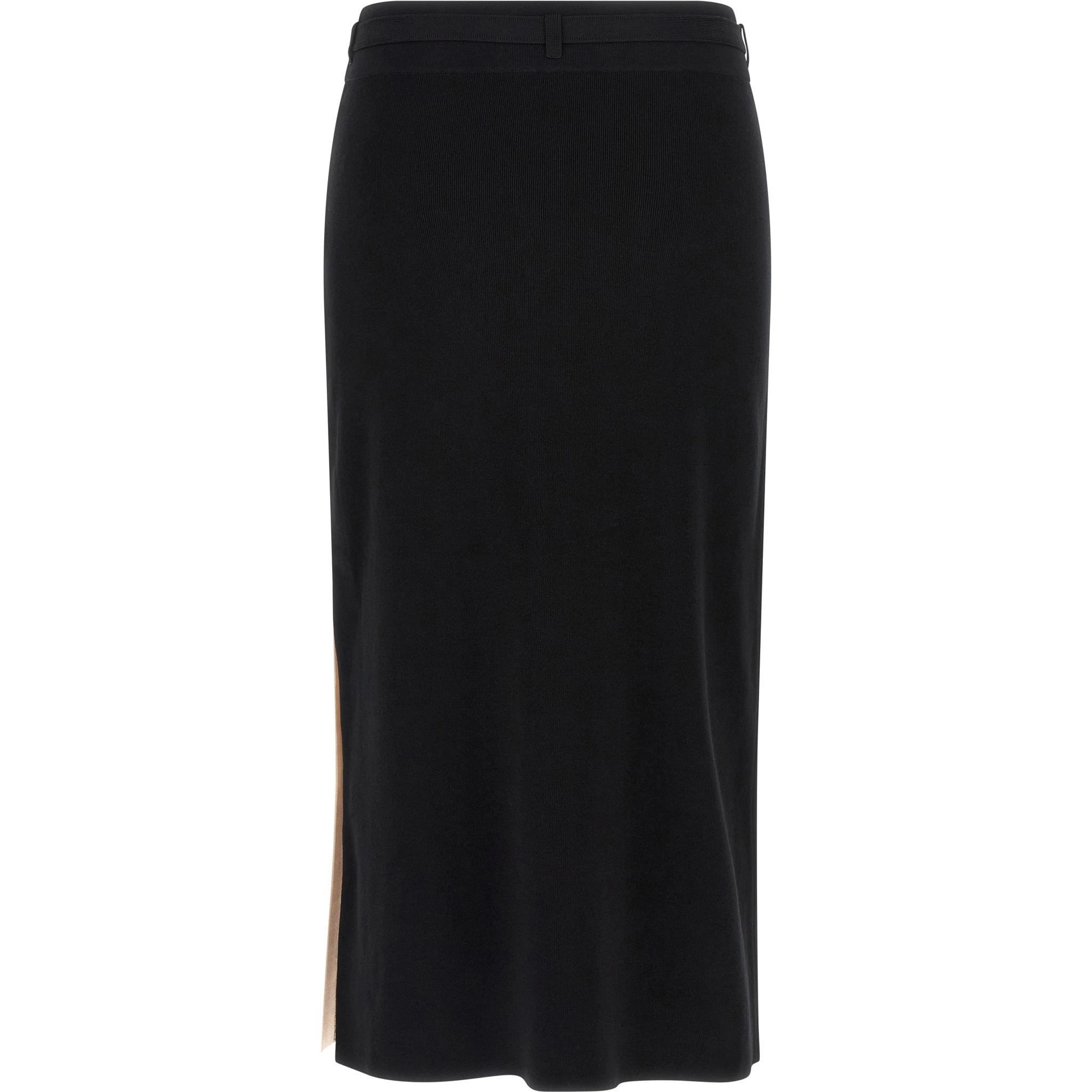 Black Viscose Midi Skirt