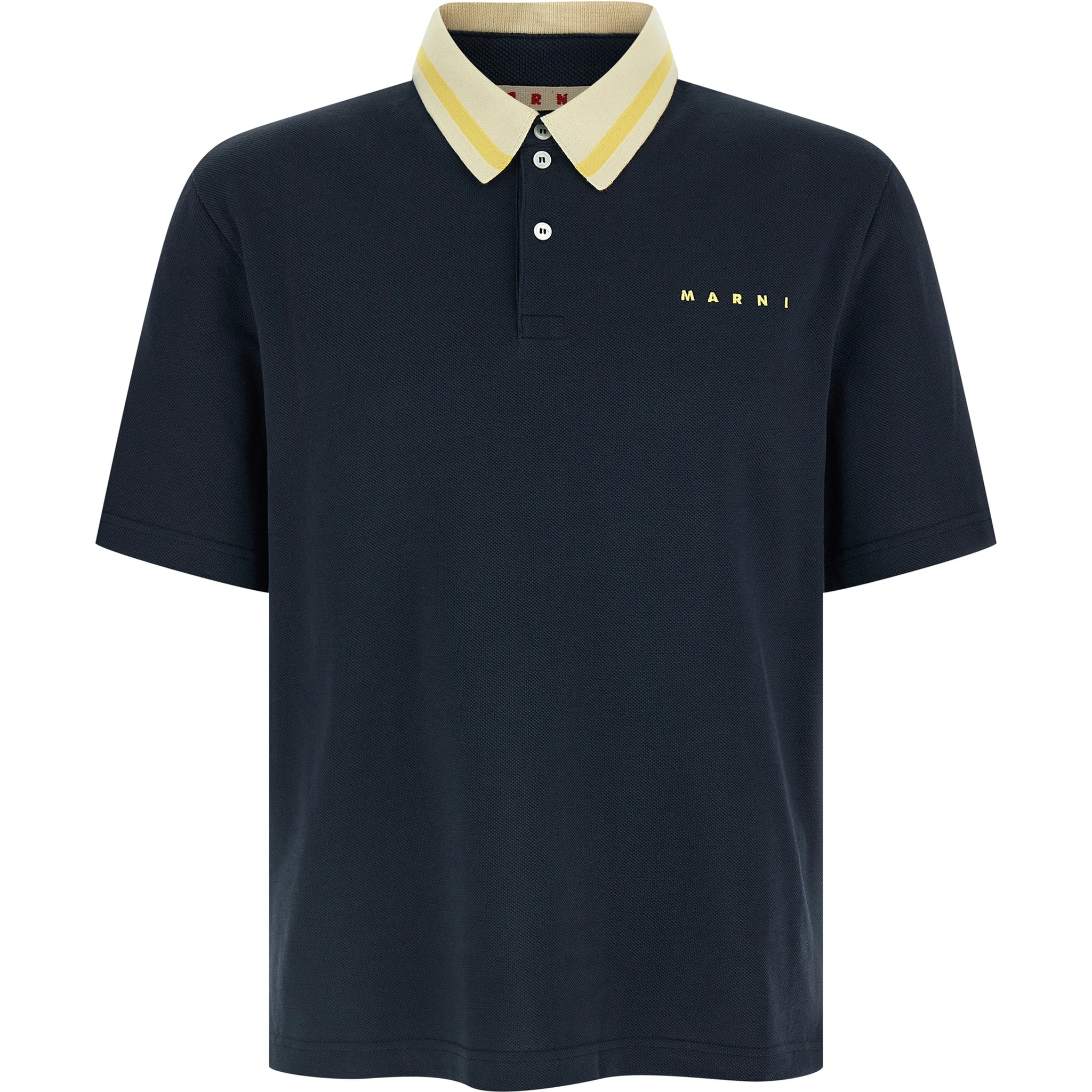 Blue Cotton Polo Shirt