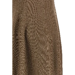 Brown Viscose Midi Dress