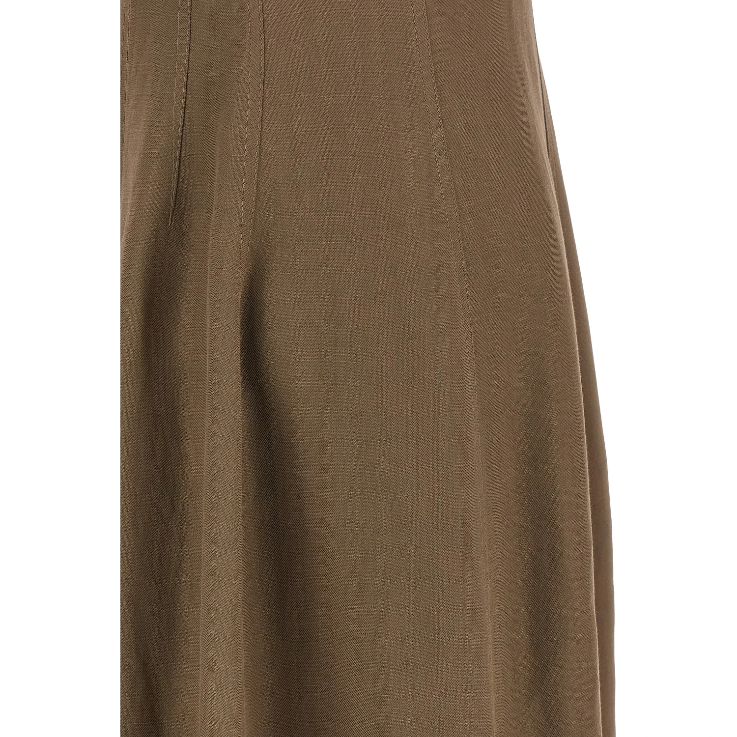 Brown Viscose Midi Dress