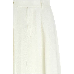 White Viscose Midi Skirt