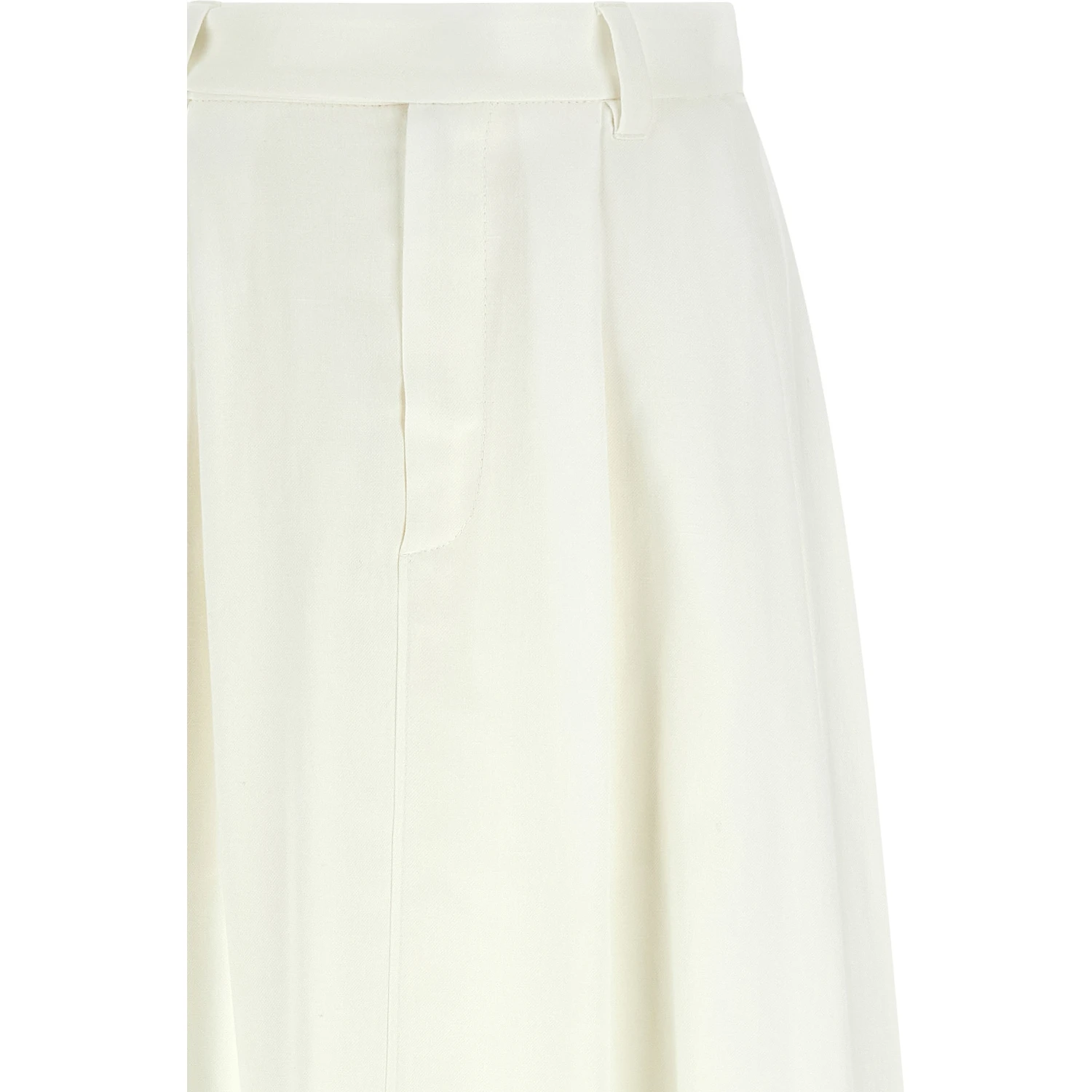 White Viscose Midi Skirt