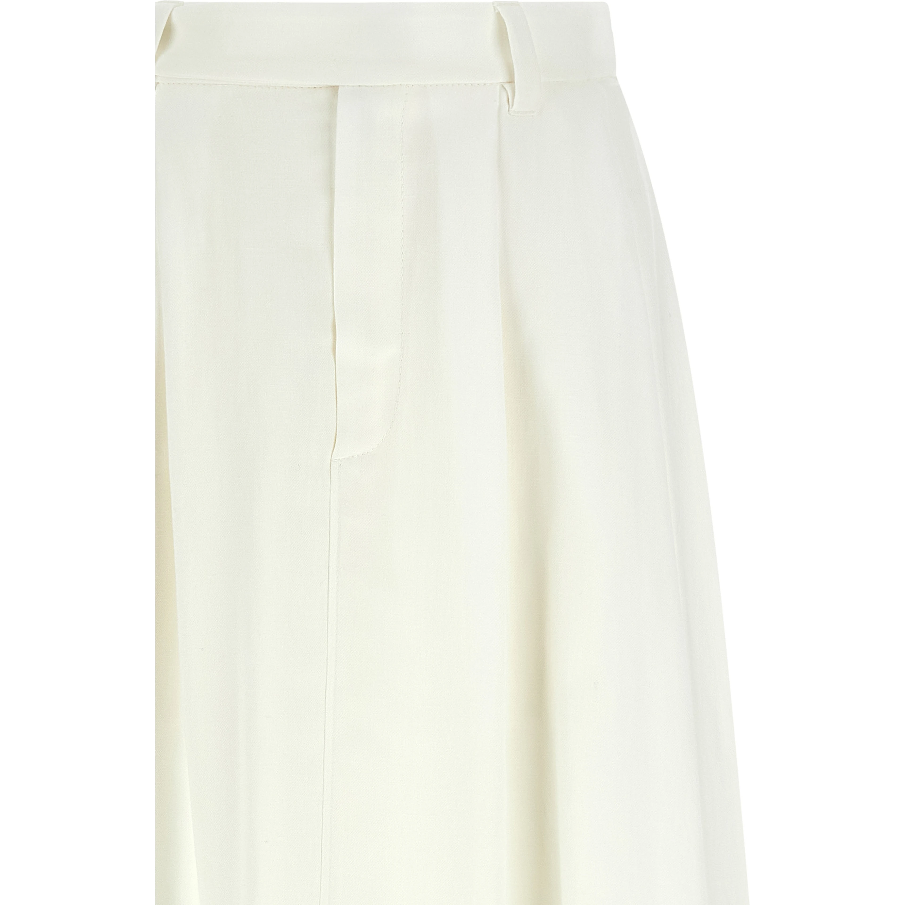 White Viscose Midi Skirt