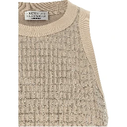 Beige Cotton Tank Tops