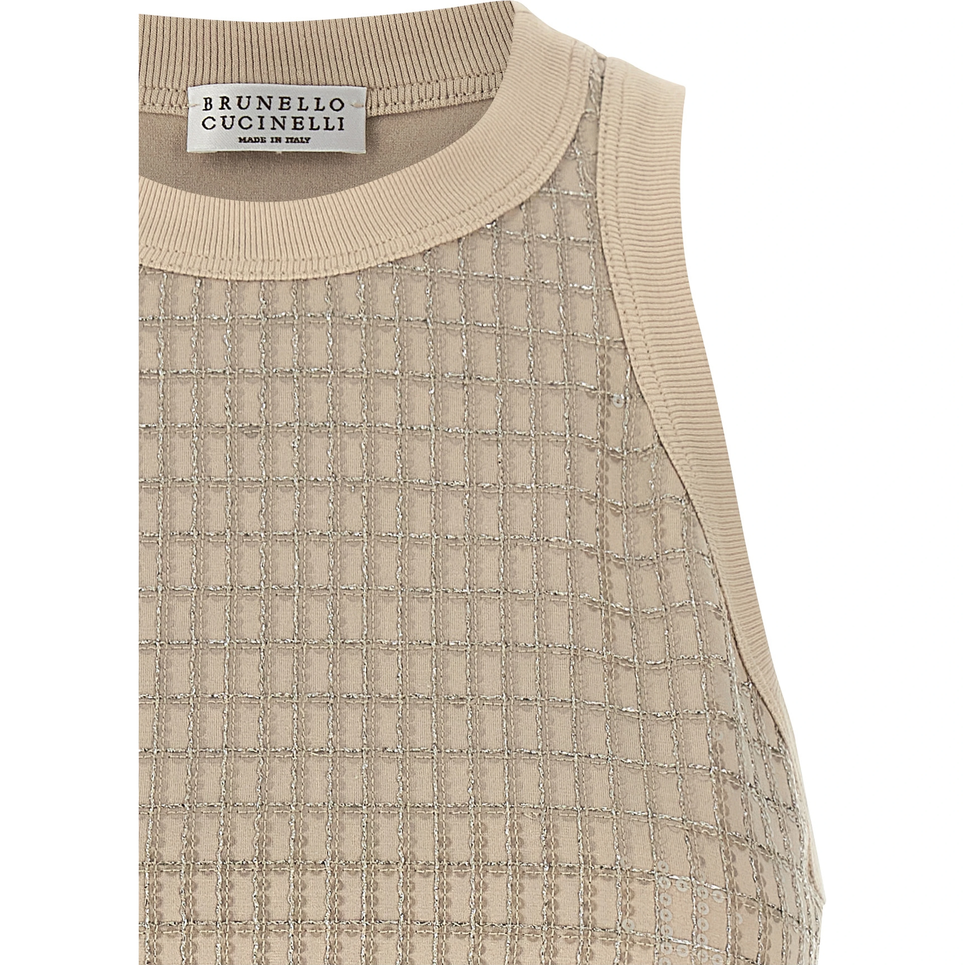 Beige Cotton Tank Tops