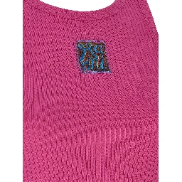 Fuchsia Cotton Sleeveles T-Shirt