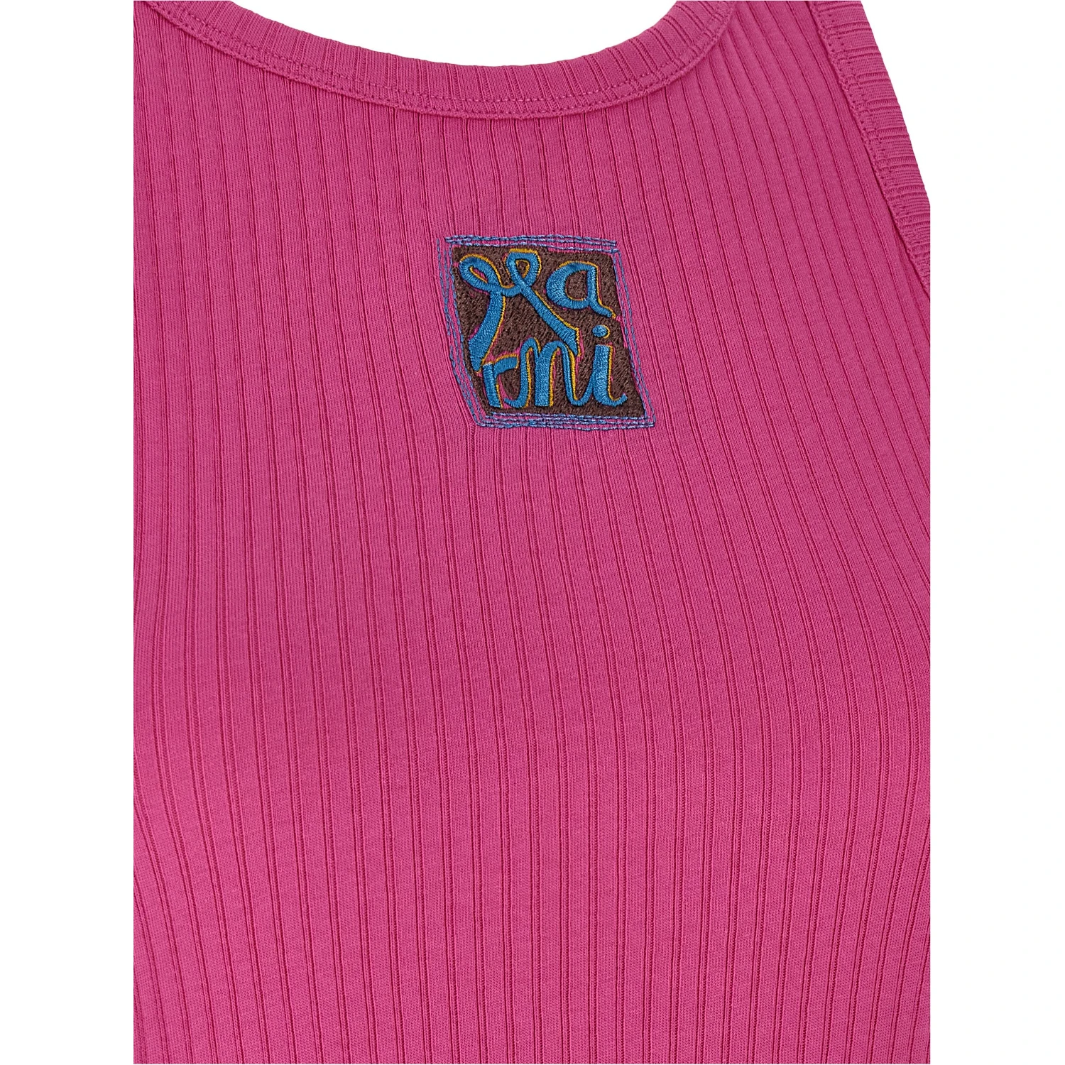Fuchsia Cotton Sleeveles T-Shirt