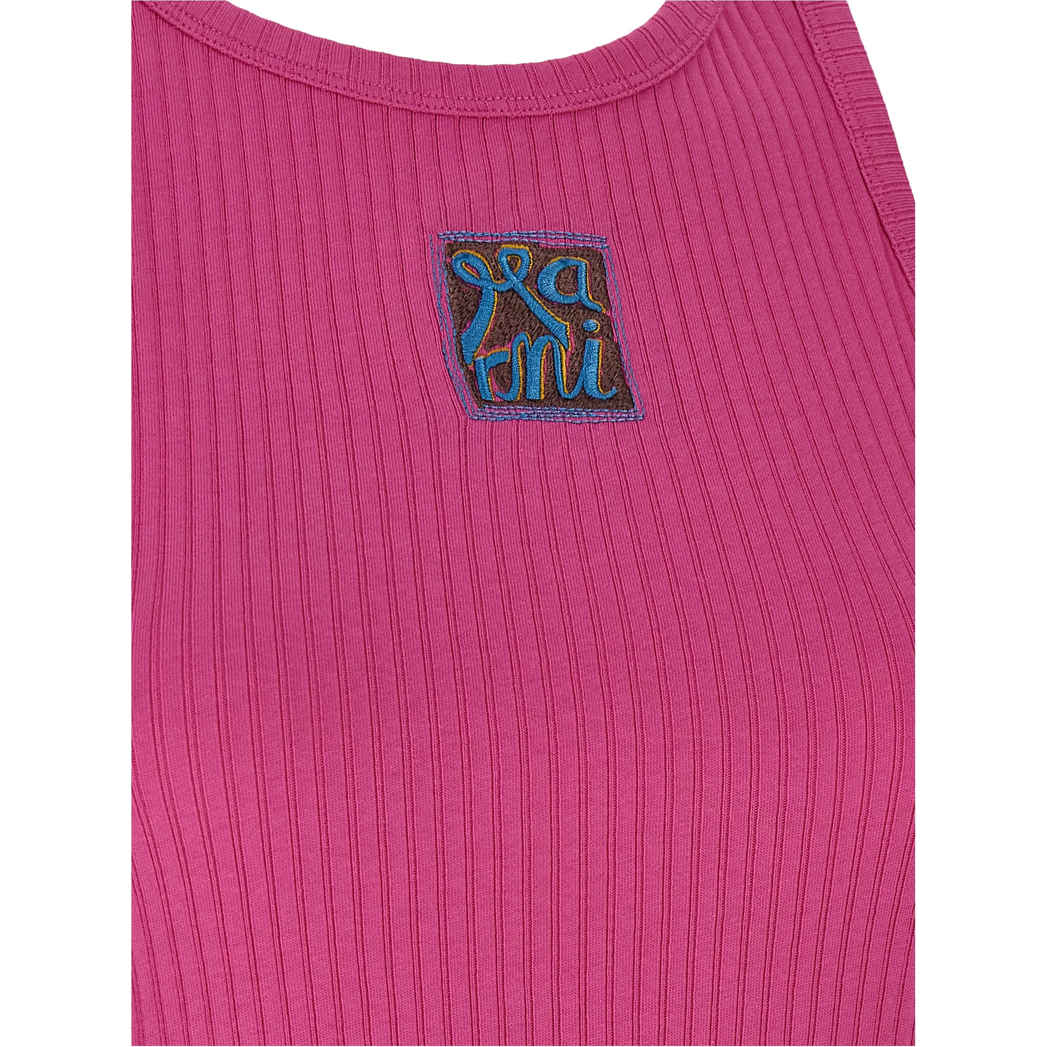 Fuchsia Cotton Sleeveles T-Shirt