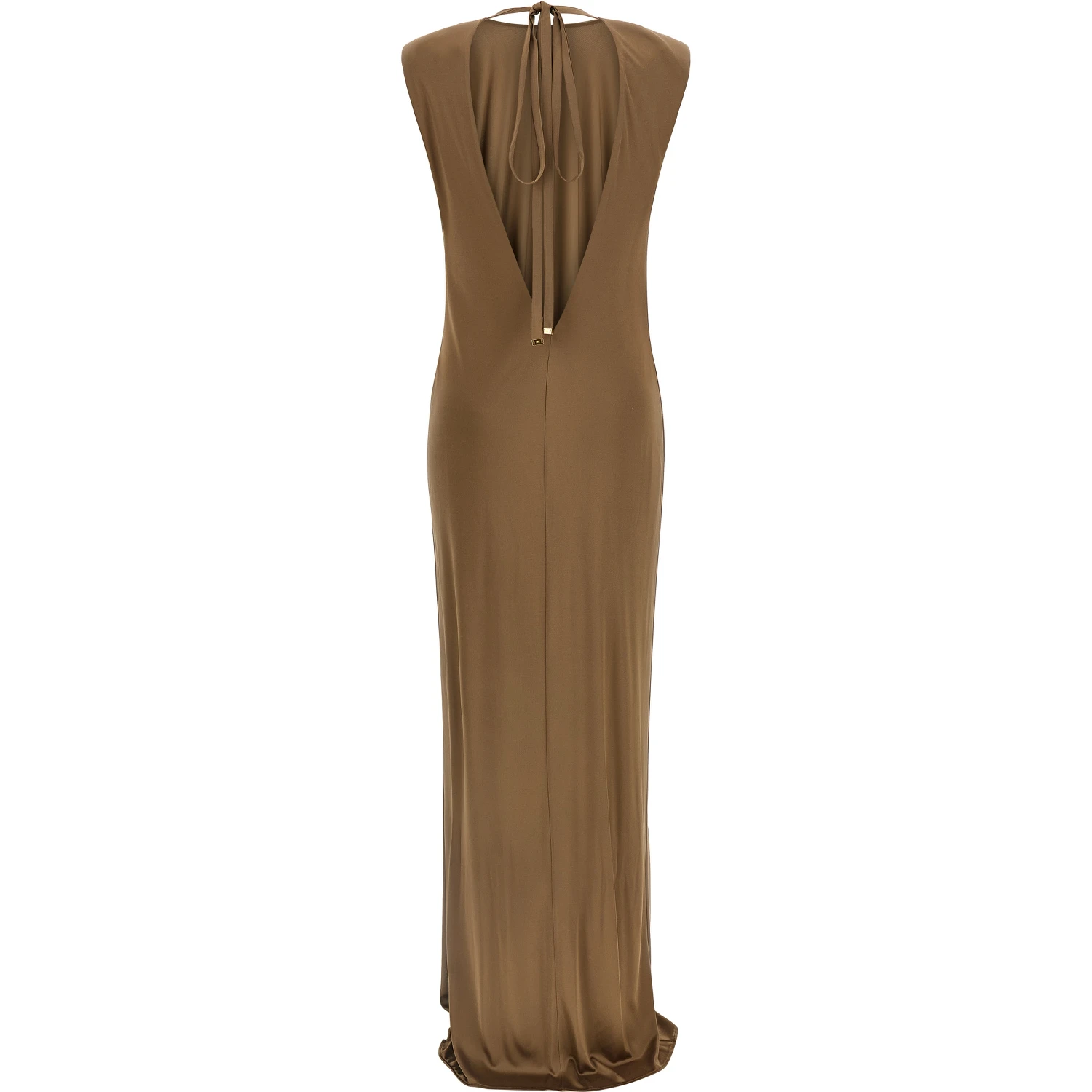 Beige Viscose Long Dress