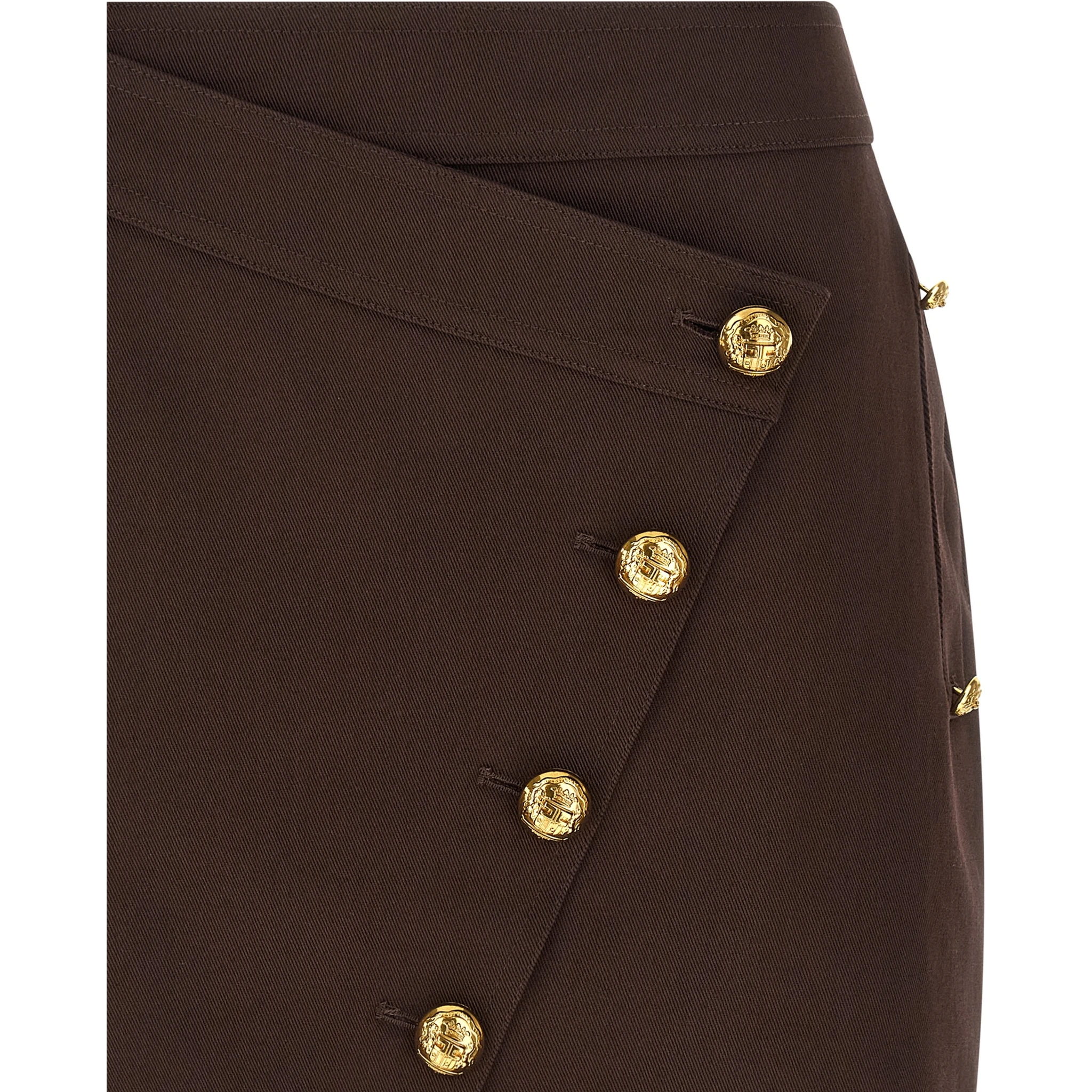 Brown Cotton Long Skirt