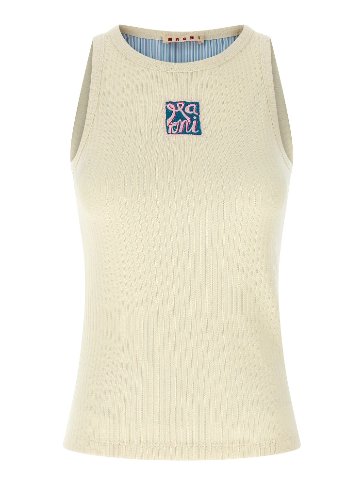 Beige Cotton Tank Tops