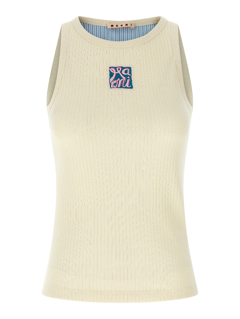 Beige Cotton Tank Tops
