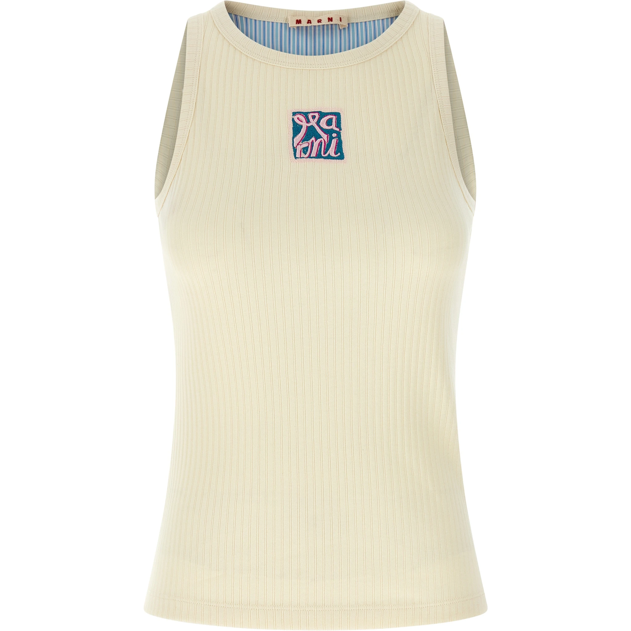 Beige Cotton Tank Tops